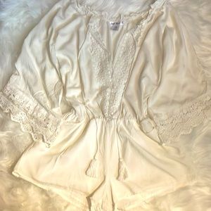 cream cotton romper